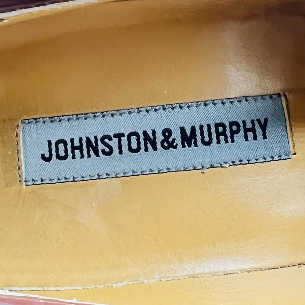Johnston & Murphy Shoes Mens 10.5 Brown Leather Tassel Loafers Slip On Dress